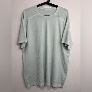 Lululemon Men’s SS Tee. XXL. Blue/Green/White Stripes.